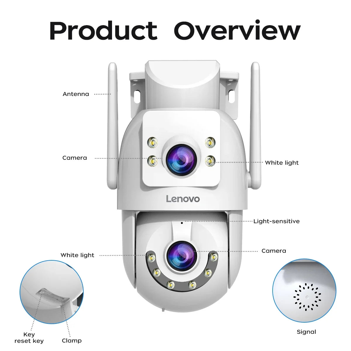 Caméra De Surveillance Extérieure WiFi Double Objectif 4K PTZ