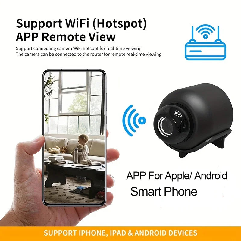 Mini Caméra Wi-Fi 1080P avec Vision Nocturne